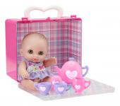 JC Toys/Berenguer - Lil' Cutesies - Lil' Cutesies Tea Set and 8.5" Doll with Play Box